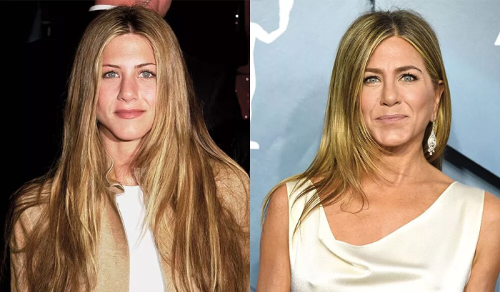 Дженнифер Энистон до и после ринопластики